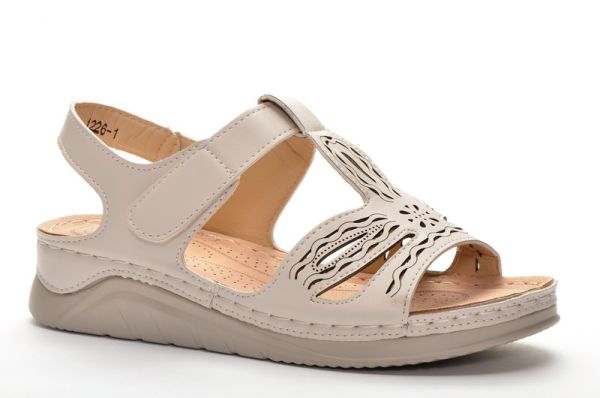 Saturday 1226-1 Women's sandals beige leather